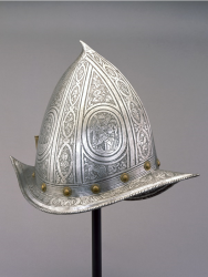 Morion-Cabasset Helmet, 1580–90, Milan, Lombardy, Italy - 175.1926